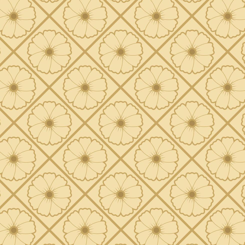 Fondo de papel tapiz de patrón transparente de flor crema amarilla adecuado para impresión interior vector