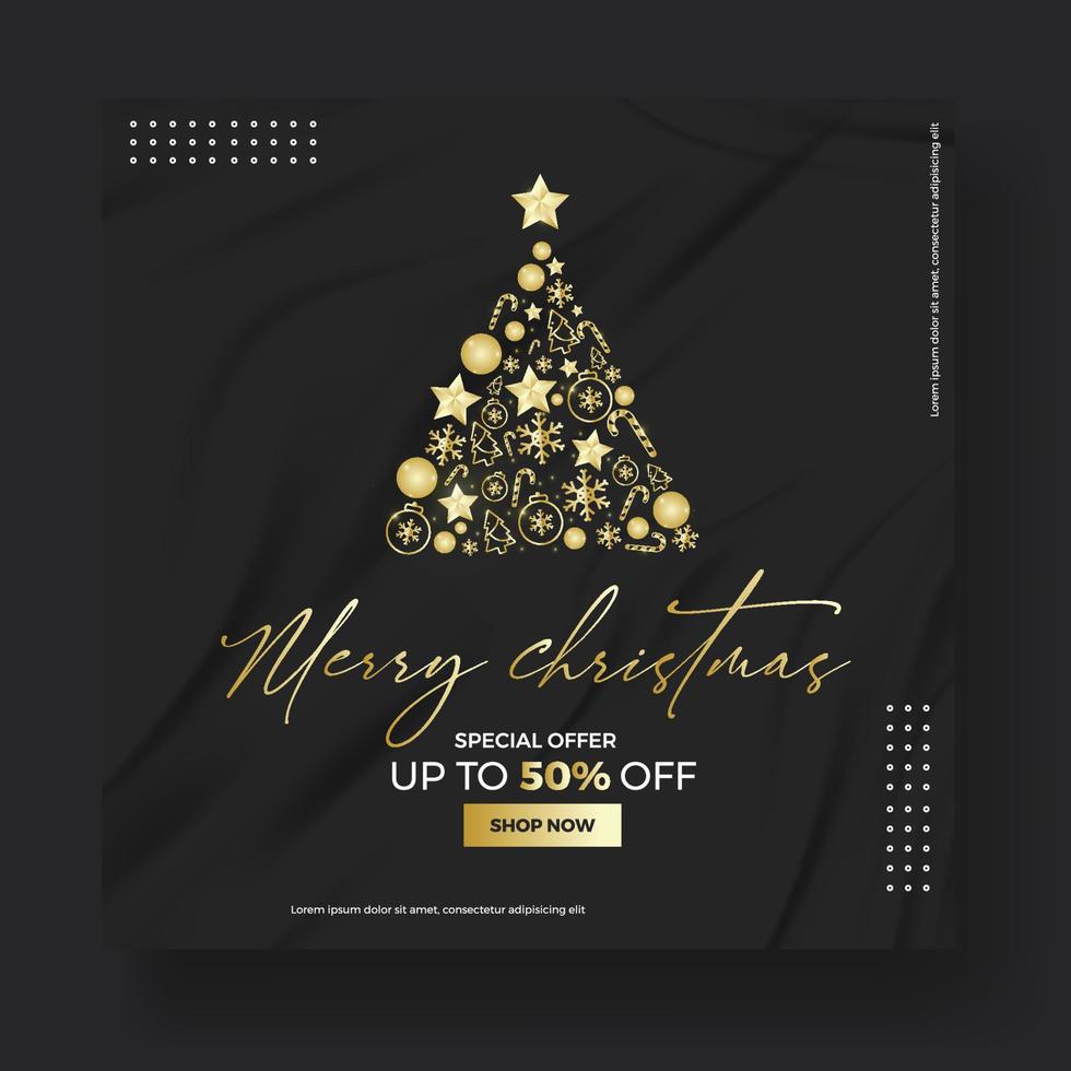 Holiday deer, Merry Christmas and New Year typographical on background with winter landscape with snowflakes, light, stars.Vector Illustration vector