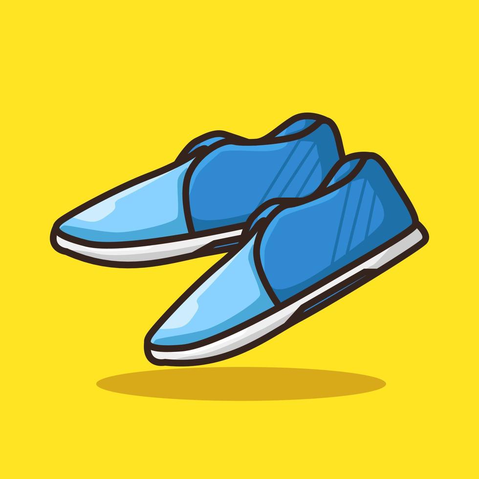 Casual Shoes for School in Colourful Cartoon Line Art Illustration vector