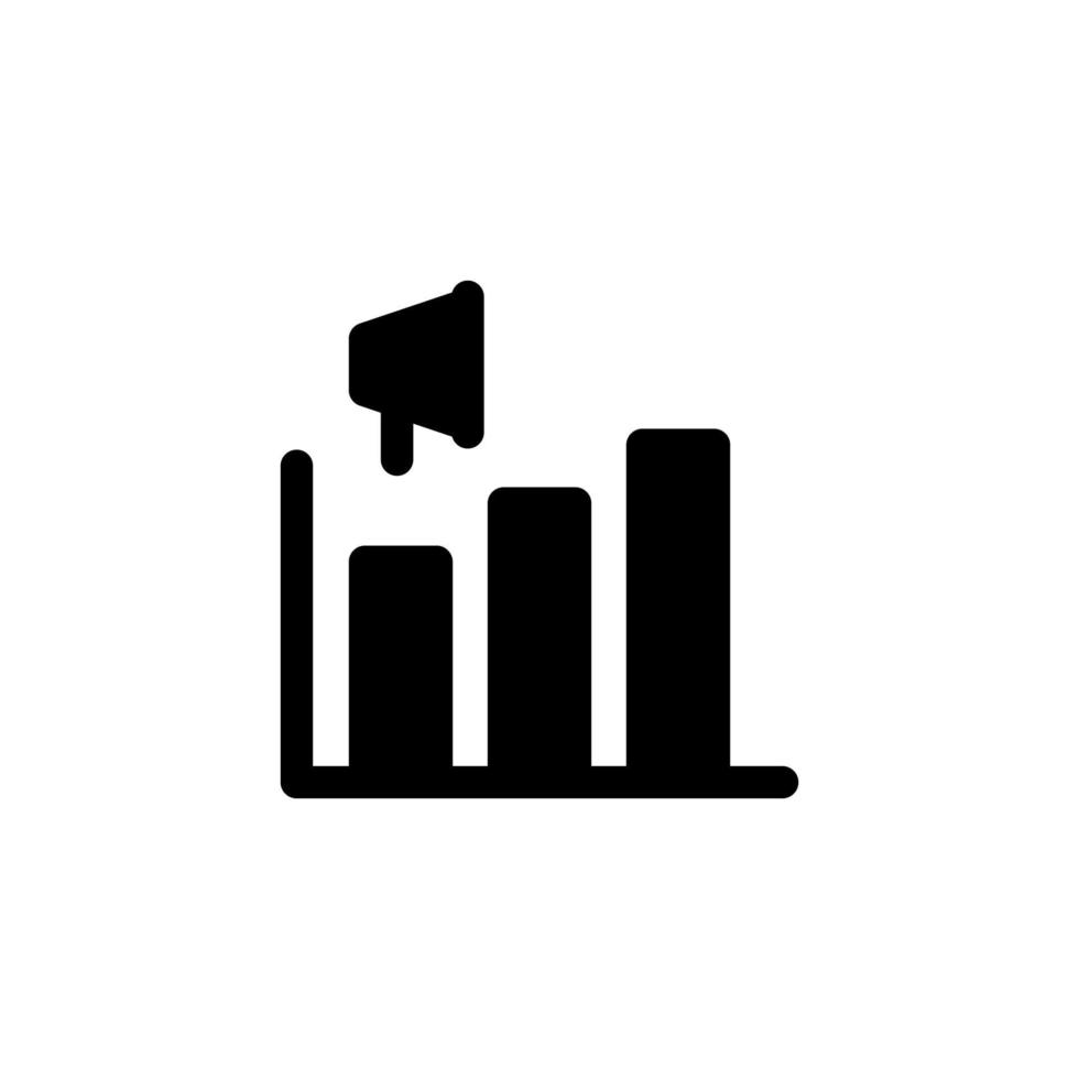 analysis icon design vector illustration with symbol grow chart statistics and speaker promotion for advertising business