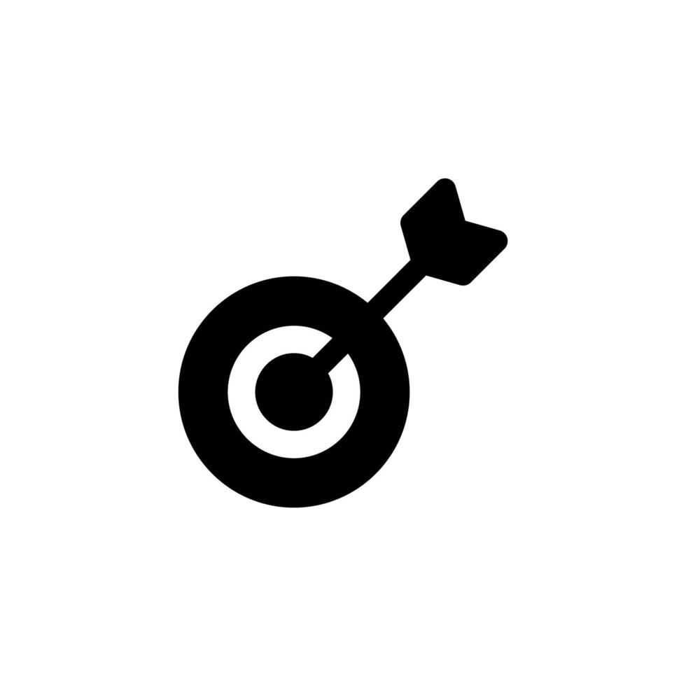 Ilustración de vector de diseño de icono de destino con precisión de símbolo, objetivo, objetivo, tablero de dardos para negocios publicitarios