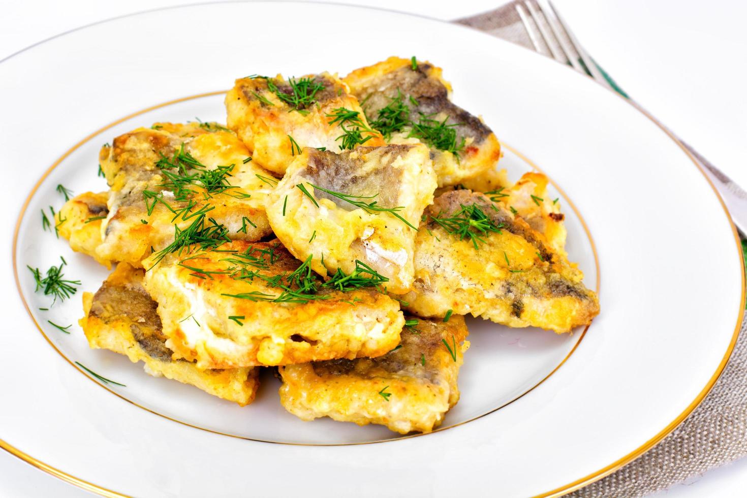 Grilled Fish on plate photo