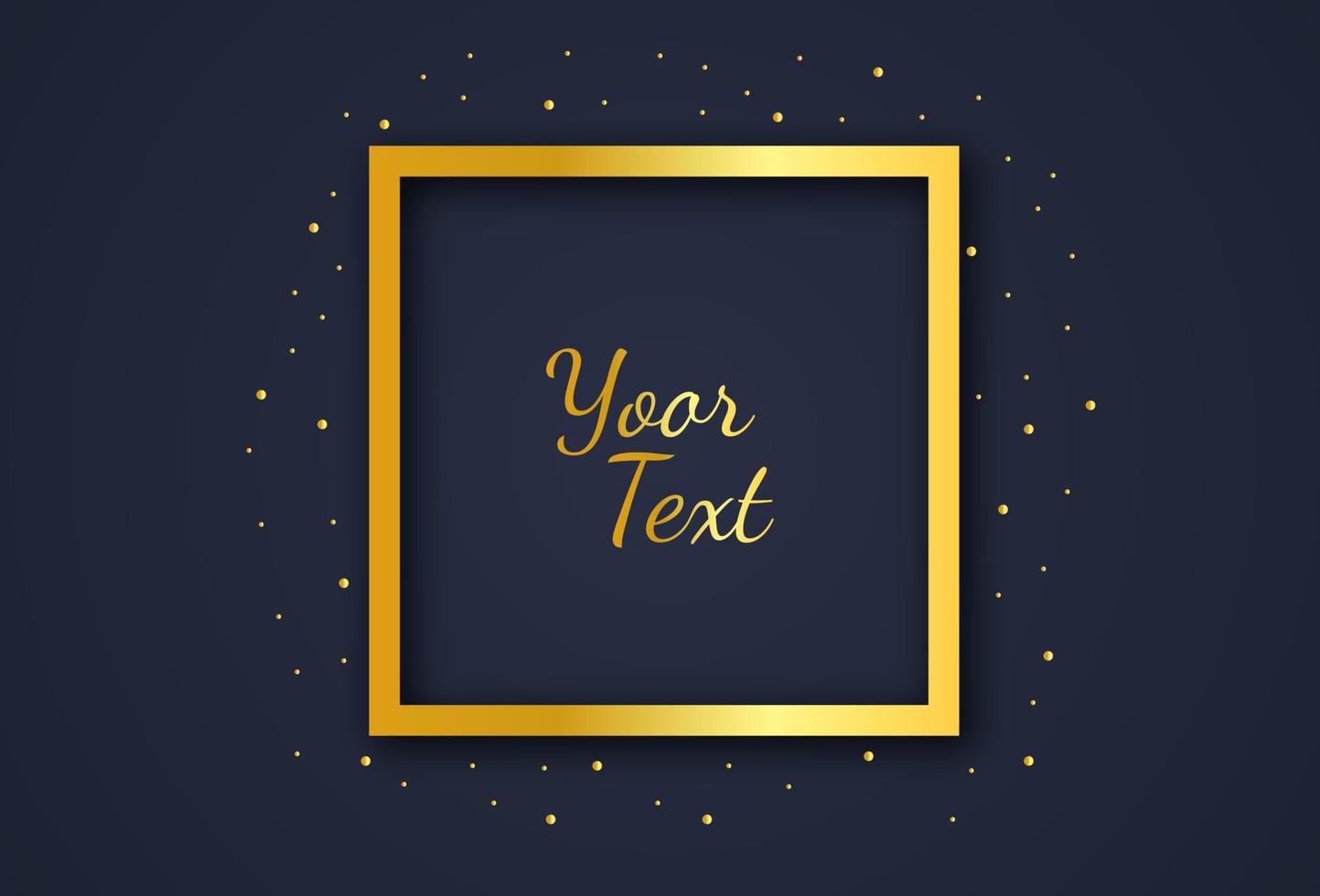 Golden frame background with text space. Golden luxury realistic rectangle border. Background with golden sparkling frame vector