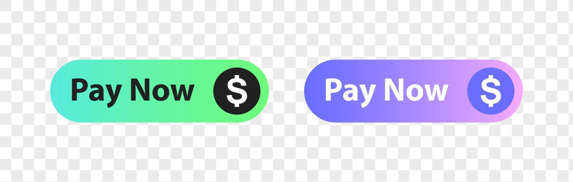 Pay now buttons set. Online payment button system. Ecommerce check out. vector
