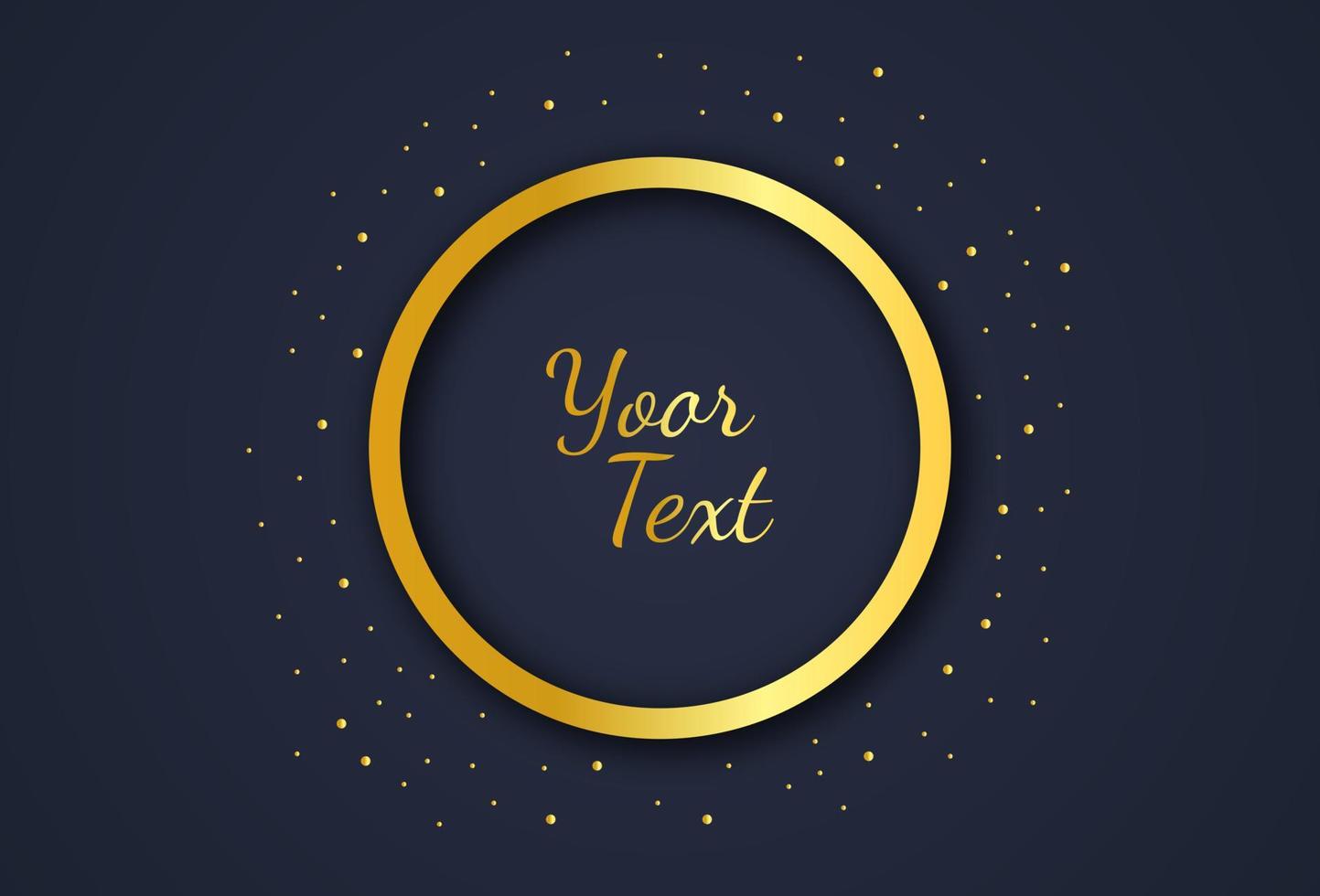 Rounded golden frame background with text space. Golden luxury realistic rectangle border. Background with golden sparkling frame vector