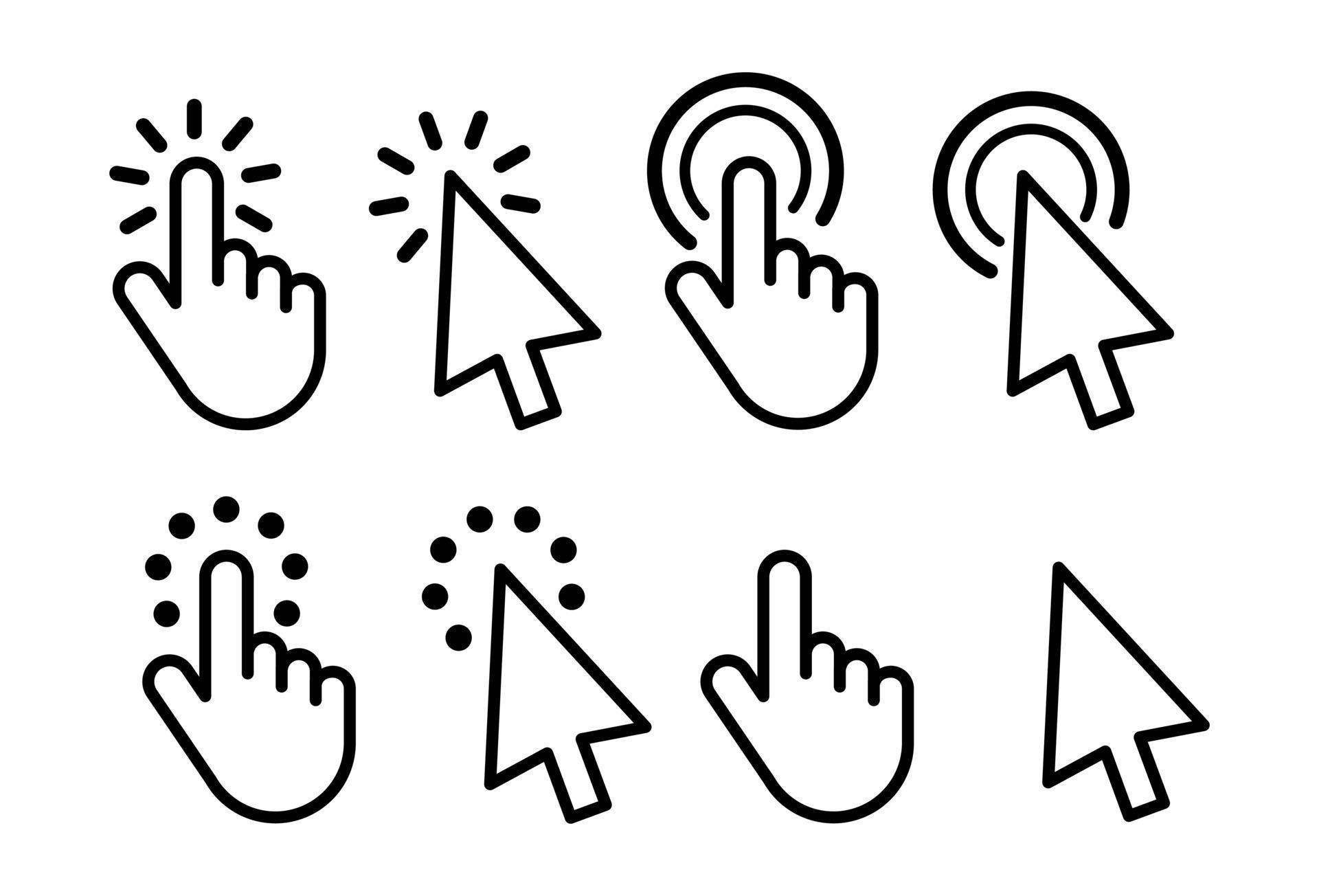Pointer cursor computer mouse icon set 4435724 Vector Art at Vecteezy