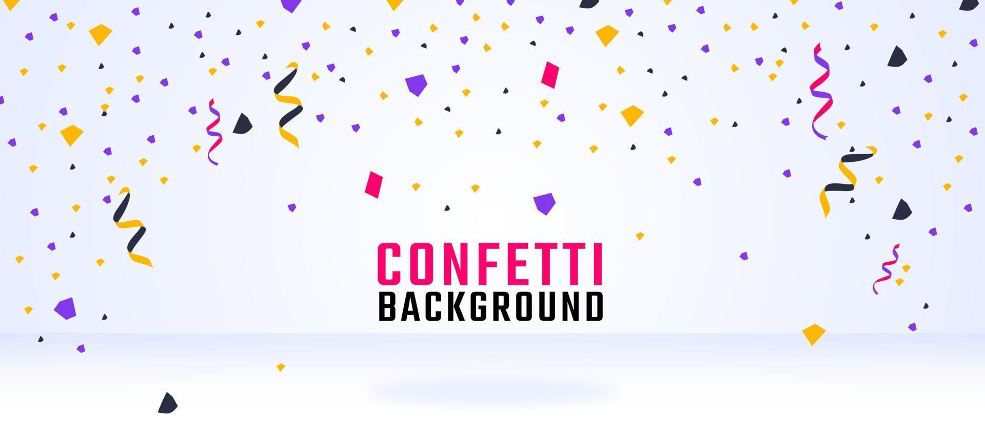 Falling confetti and ribbon on a white background, celebration and festival, fun decoration. vector