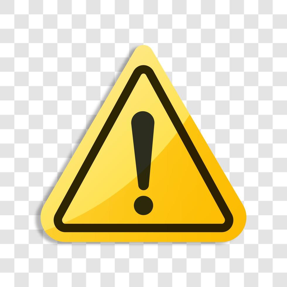 Exclamation mark beware icons. Warning sign user interface. yellow sign design. Vector illustration.