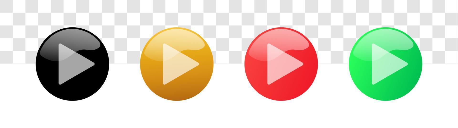Player play button icon set. Play button sign. Video and audio play navigation icon set. vector