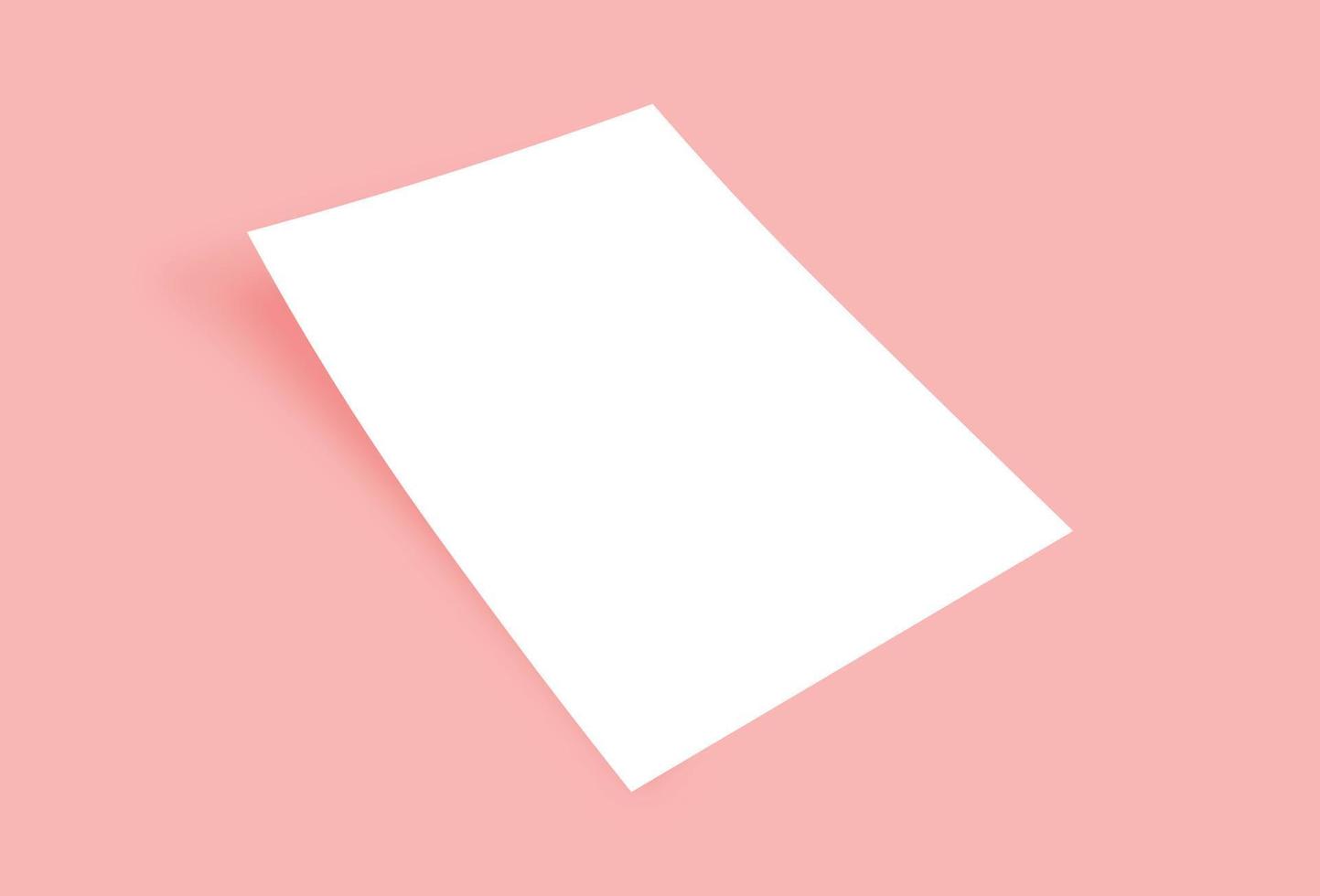 white blank A4 papers with shadows on the pink background. Templates for presentation of design like flyer, cover, poster. mock up design template vector