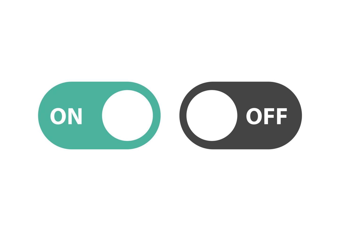 On Off switch icon. Power symbol for user interface. Toggle flat design for apps. vector