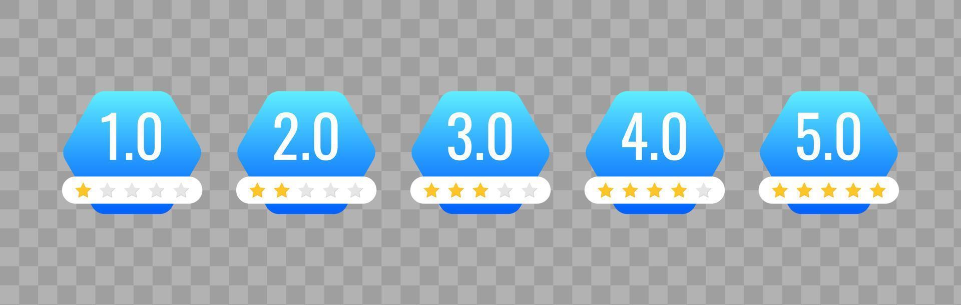 5 star rating icon vector illustration. Isolated rating badge for website or app.