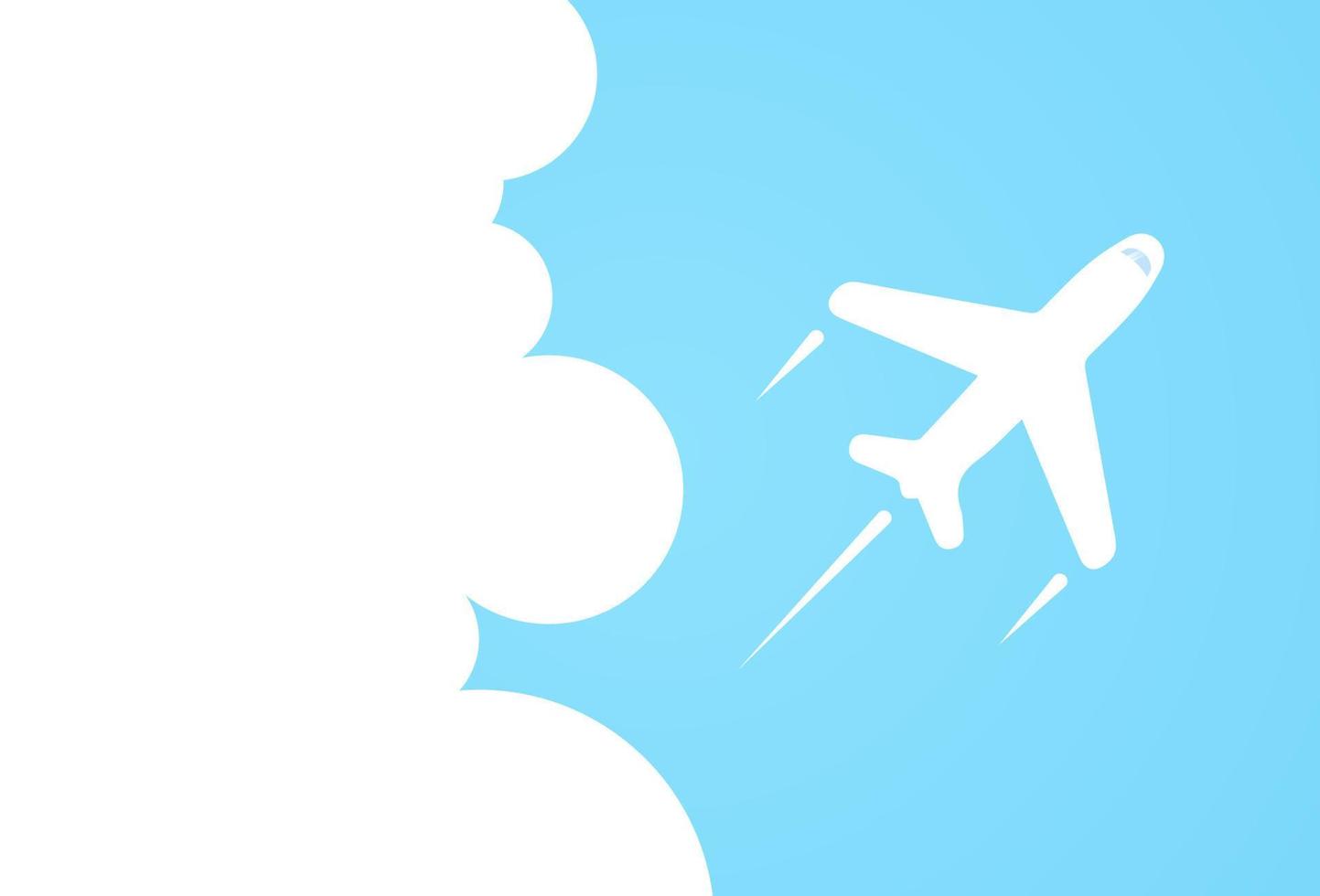 White plane symbol on a blue background. Airplane flight path banner. Travel tours banner template. horizontal advertising business banner layout template. Clean abstract  background for web. vector