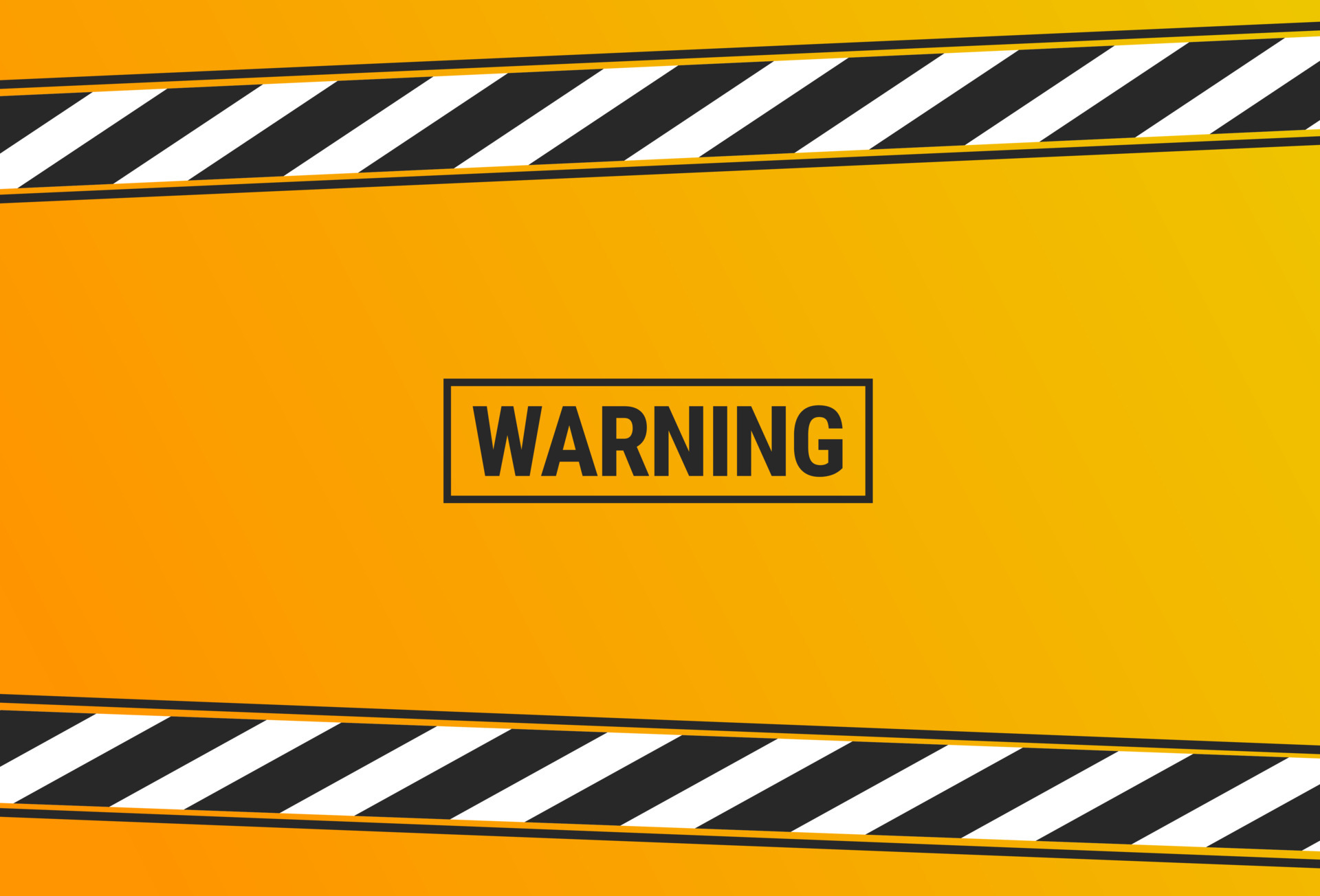 Black and yellow warning line striped rectangular background. Warning