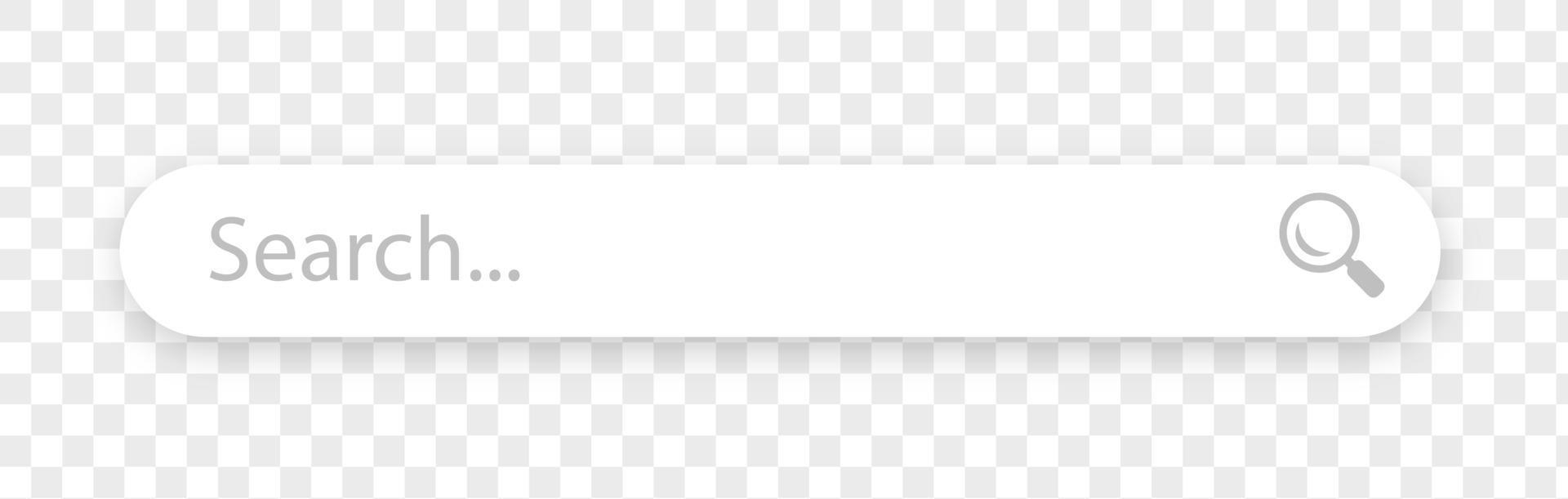 Search bar with shadow on transparent background. Search engine box ...