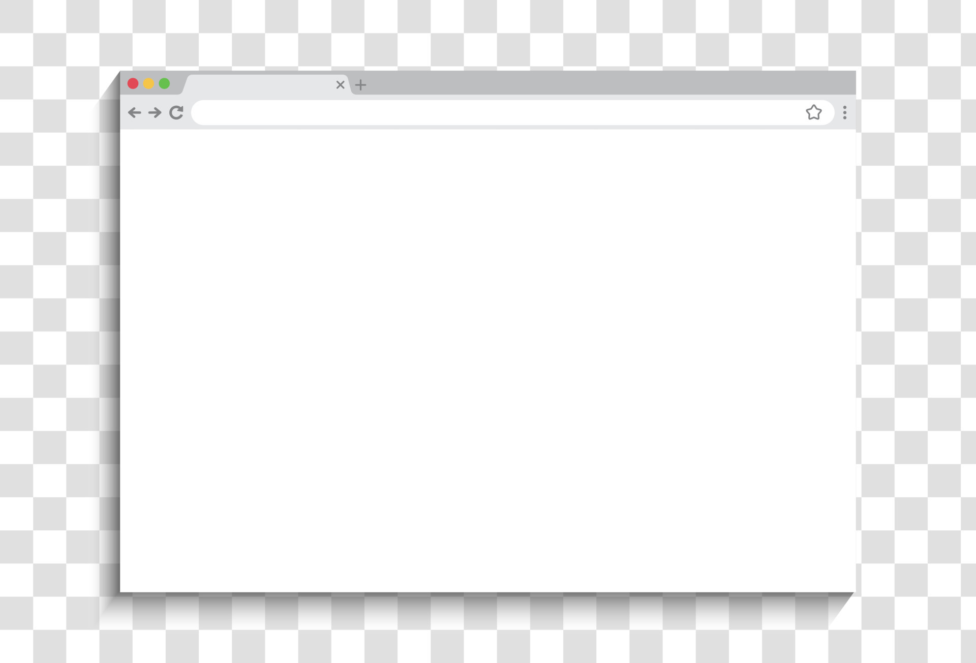 Browser window design isolated on transparent background. Web window