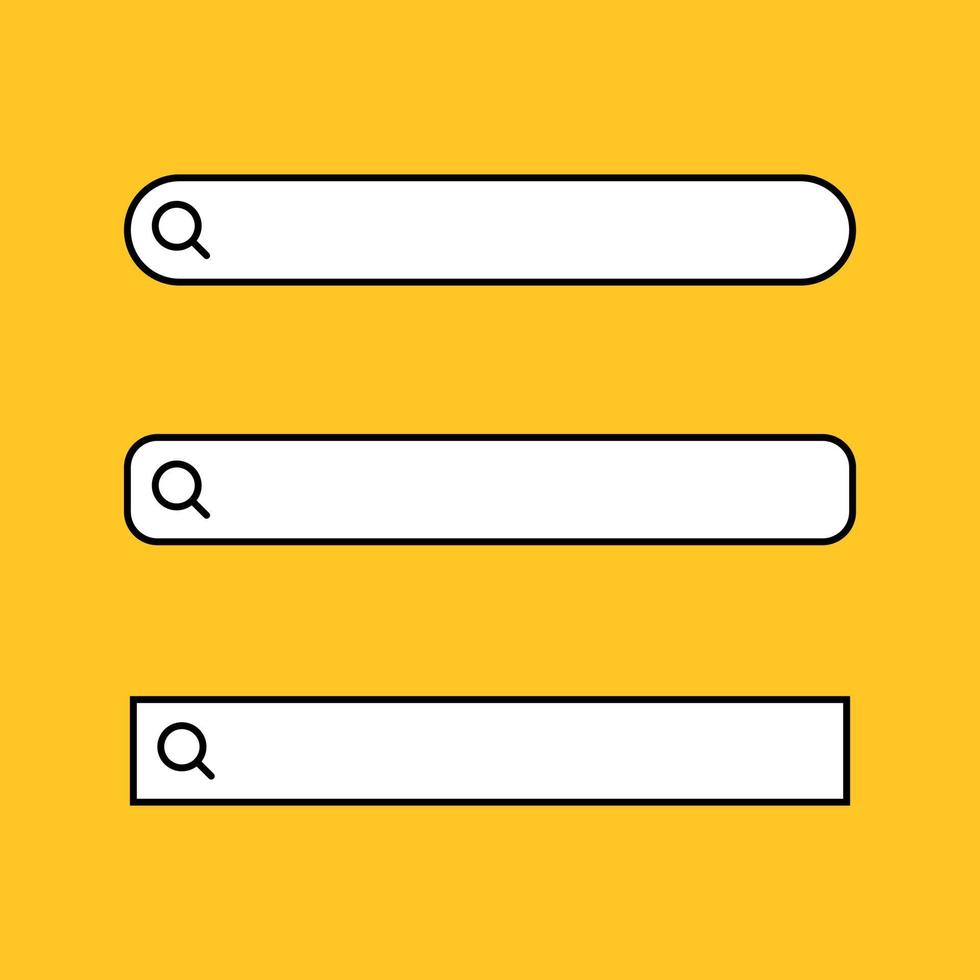 Set of search bar interface for web site template. Simple search bar flat design template for user interface. vector