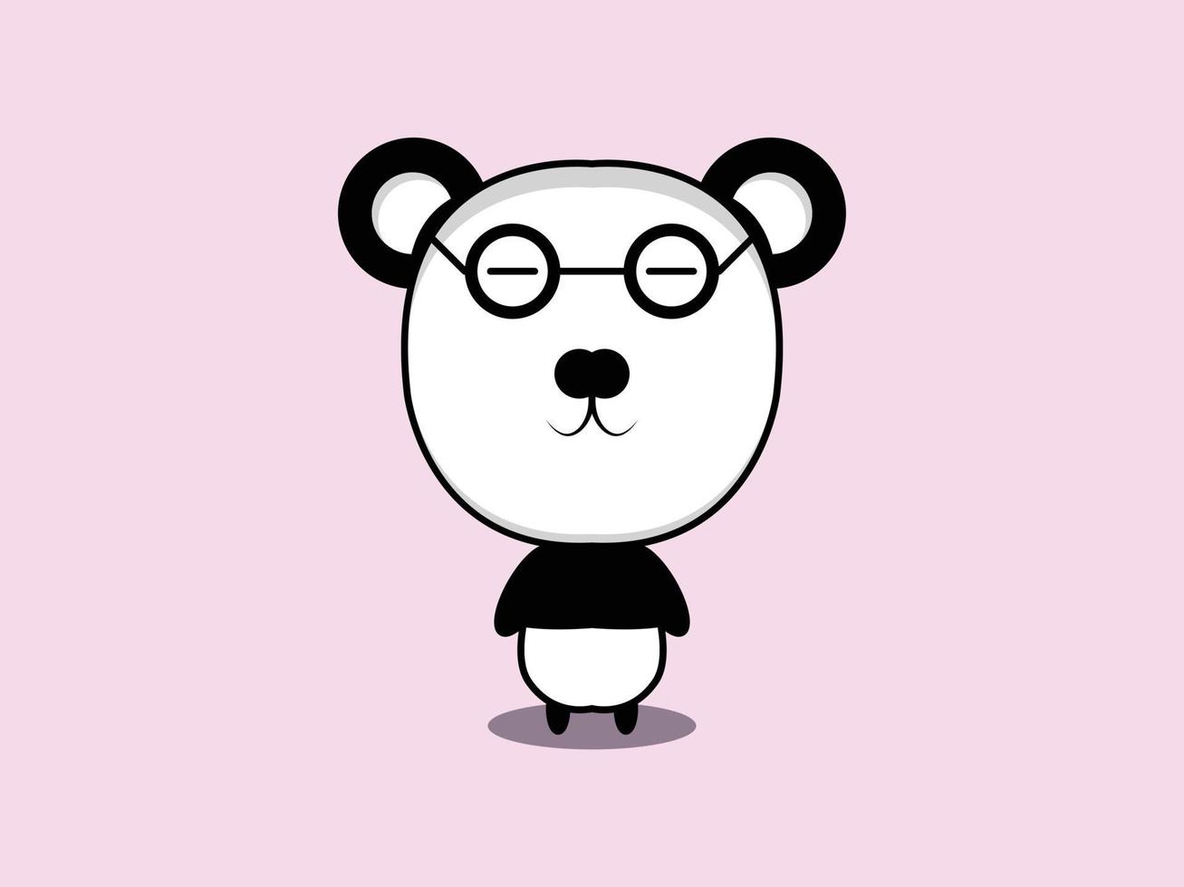 imprimir vector lindo panda dibujos animados icono ilustración