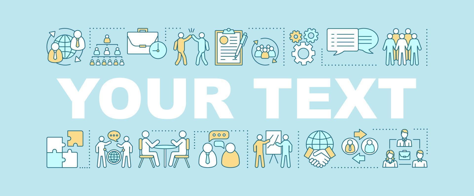Negotiations word concepts banner. Team building. Your text here. Isolated lettering typography idea with linear icons. HR management. Business partners. Vector outline illustration