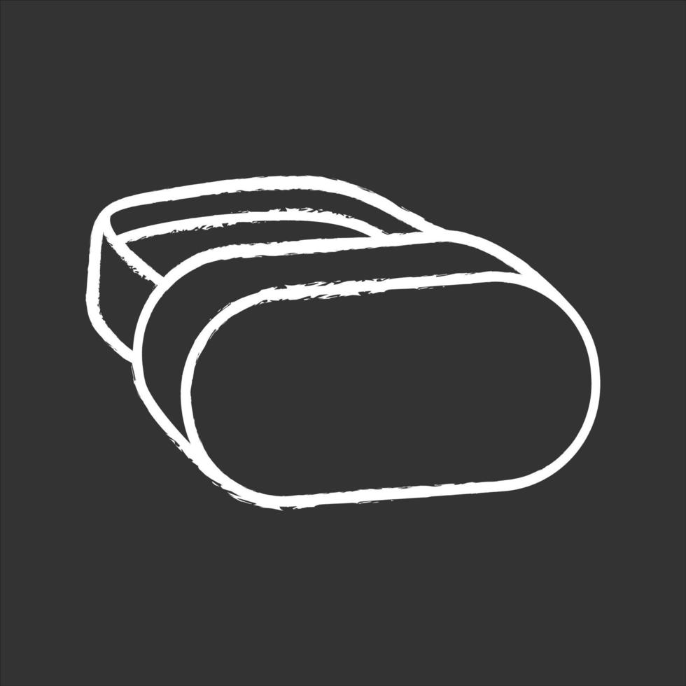 VR headset chalk icon. 3D virtual reality mask set. VR glasses, goggles perspective view. Isolated vector chalkboard illustration