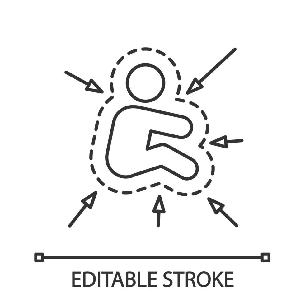 Kid s immune system linear icon. Thin line illustration. Vaccination, immunization. Children innate immunity. Infection tolerance. Contour symbol. Vector isolated outline drawing. Editable stroke