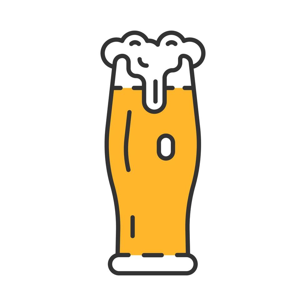 vaso de icono de color de cerveza. pinta de cerveza. bar, símbolo de pub. ilustración vectorial aislada vector