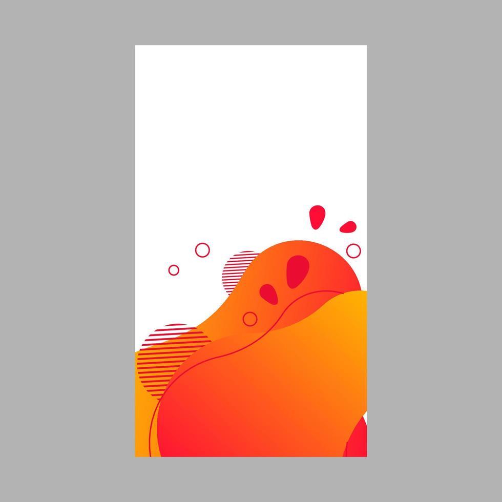 Orange dynamic abstract fluid social media background. Wavy bubble web banner, screen, mobile app colorful design. Flowing liquid gradient shapes. Geometric social network stories theme template vector