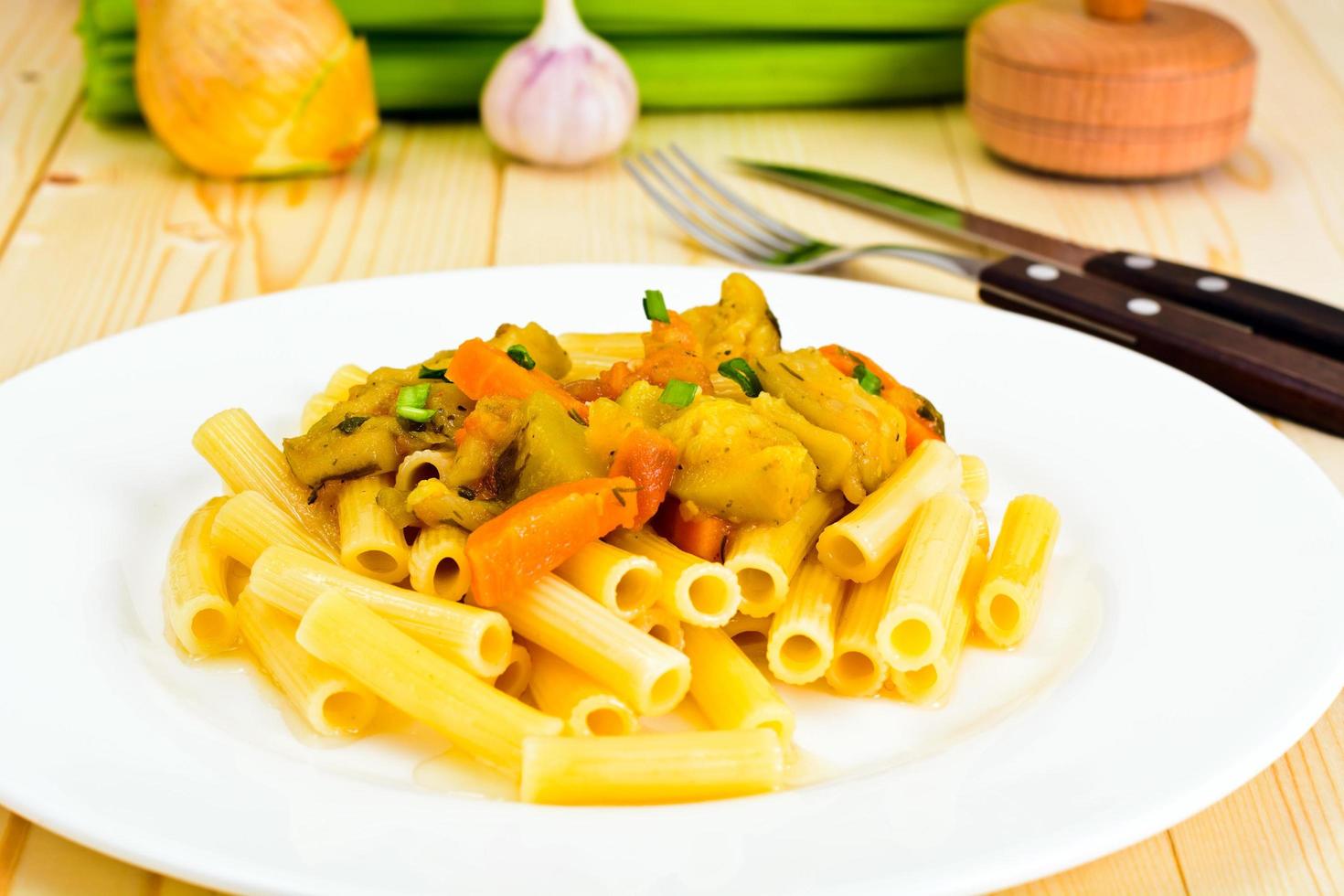 Pasta with Stewed Vegetables photo