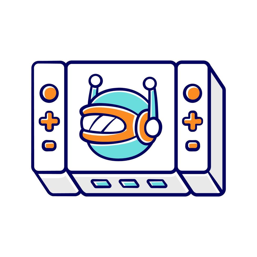 Game bot color icon. Artificial intelligence software algorithms. Online role-playing game. Virtual reality. Non-player character. NPC. Video games. Isolated vector illustration