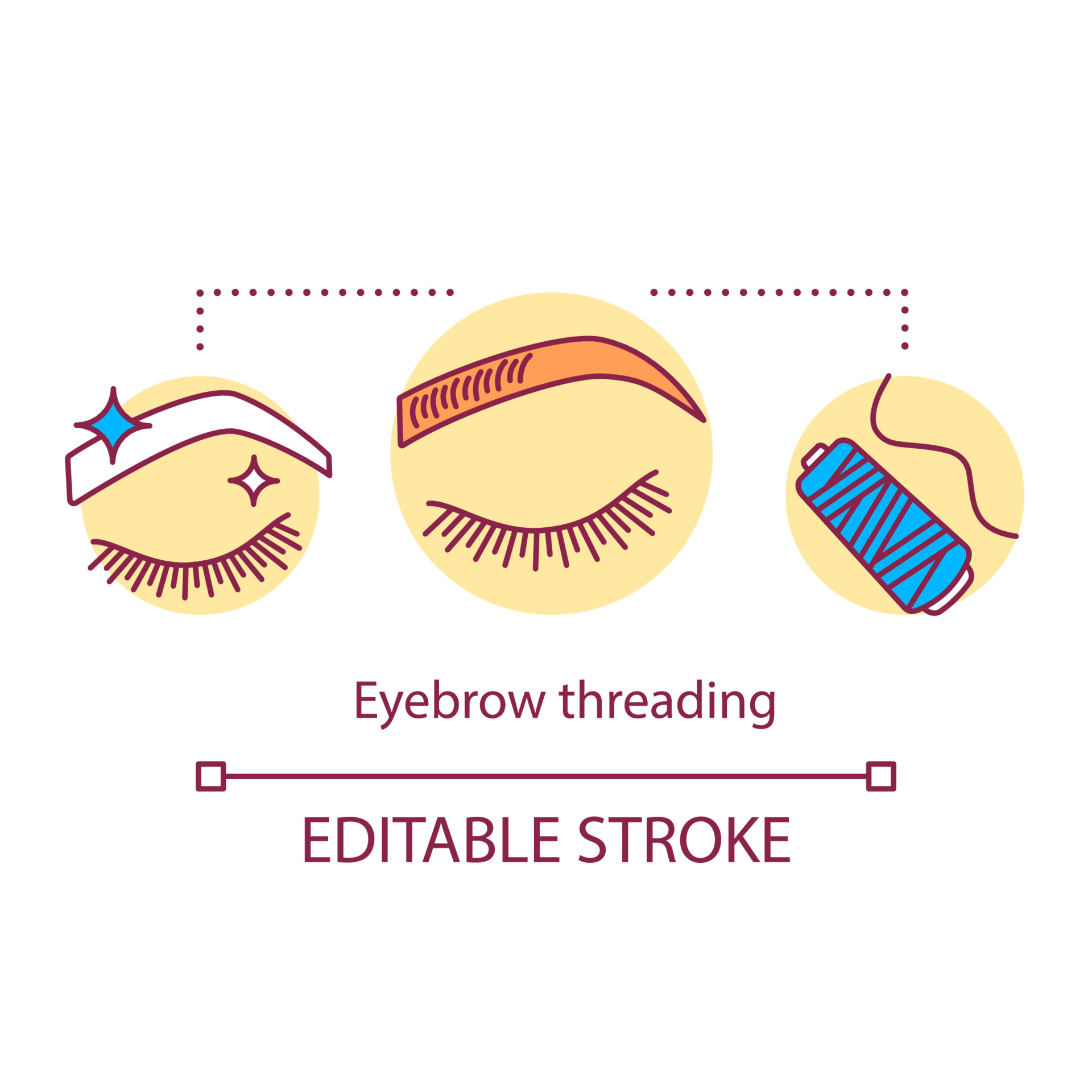 Eyebrow threading concept icon. Beauty service idea thin line