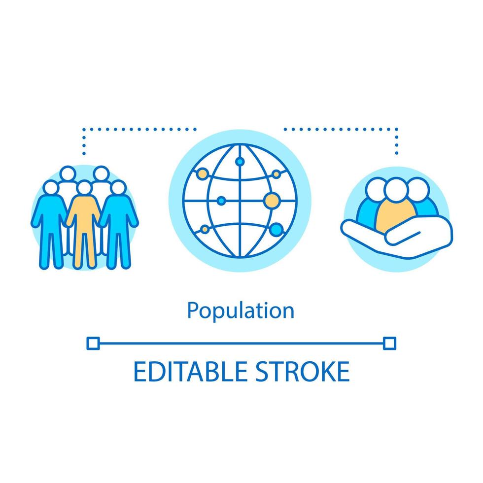 Electorate concept icon. Population idea thin line illustration. Society, community. National human resources. Voter demographic. Vector isolated outline drawing. Editable stroke