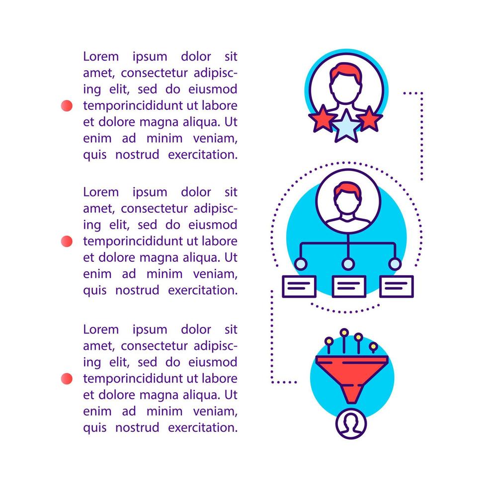 Elections article page vector template. President, politician candidate. Brochure, magazine, booklet design element with linear icons and text. Print design. Concept illustrations with text space