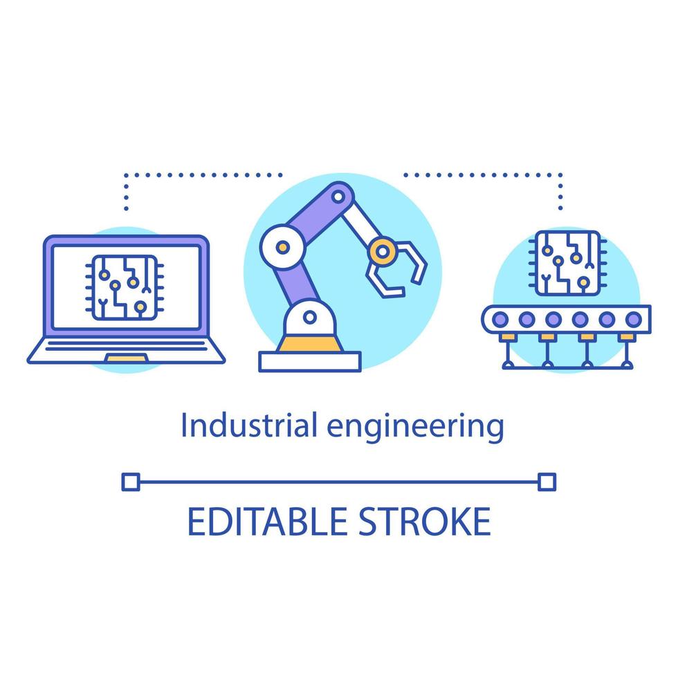 icono del concepto de ingeniería industrial. Ilustración de línea fina de  idea de optimización de proceso de fabricación. jefe de operaciones. dibujo  de contorno aislado vectorial. trazo editable 4437620 Vector en Vecteezy