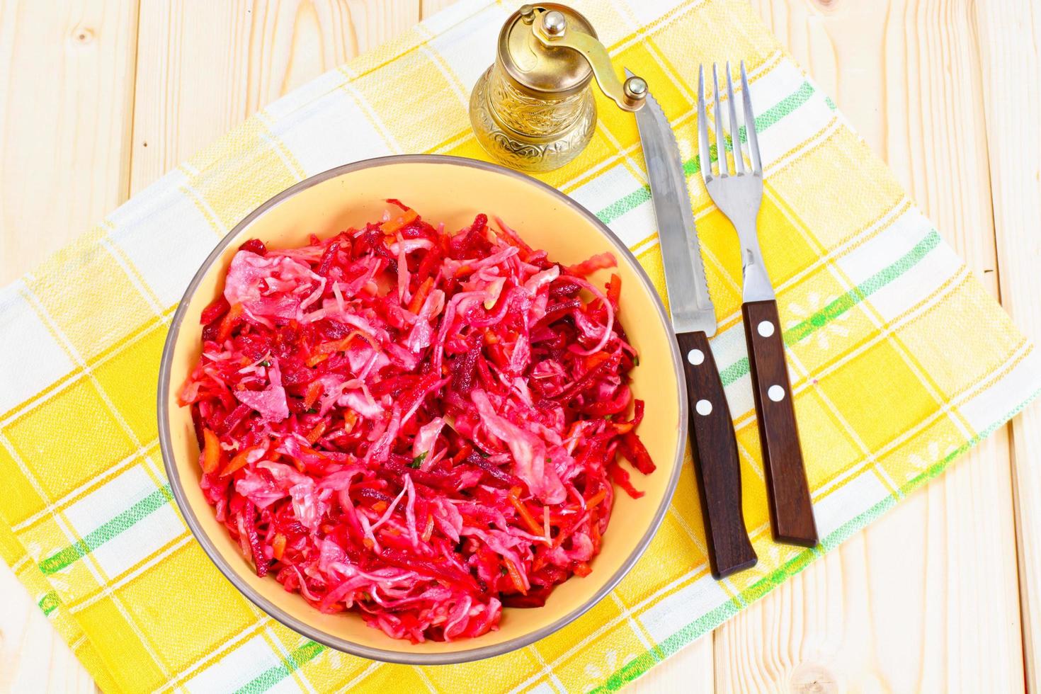 Salad with Beets, Carrots, Cabbage and  Celery photo