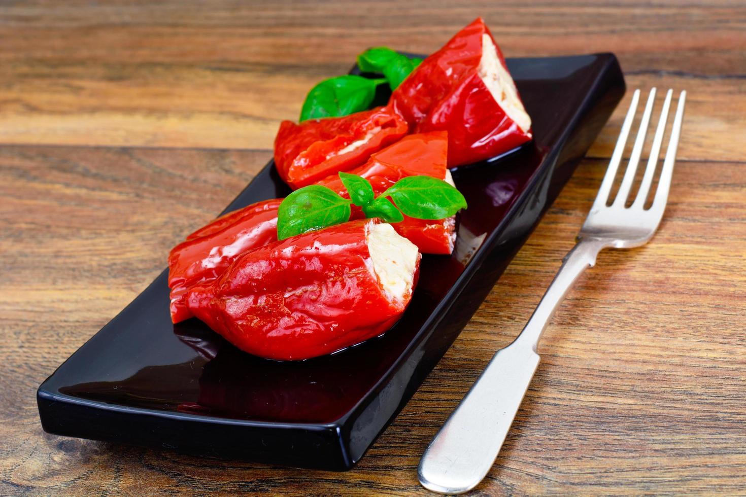 Paprika Stuffed with Goat Cheese photo