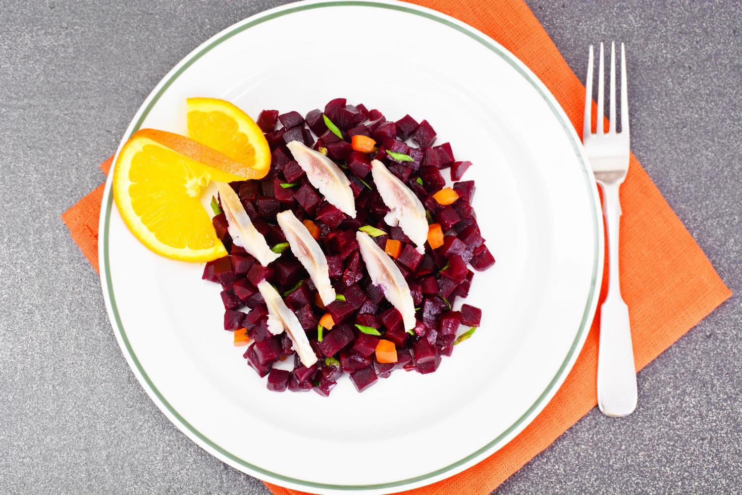 Beetroot Salad with Herring photo