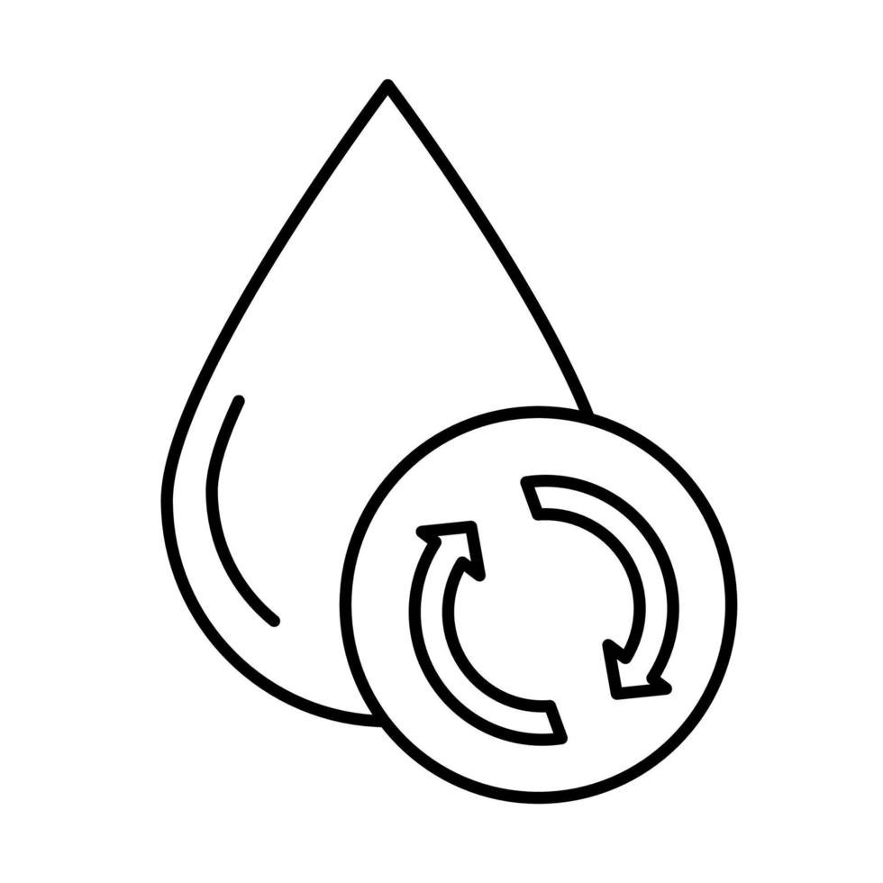 filtración de agua, icono lineal de purificación. conservación de los  recursos acuáticos del planeta. tratamiento de