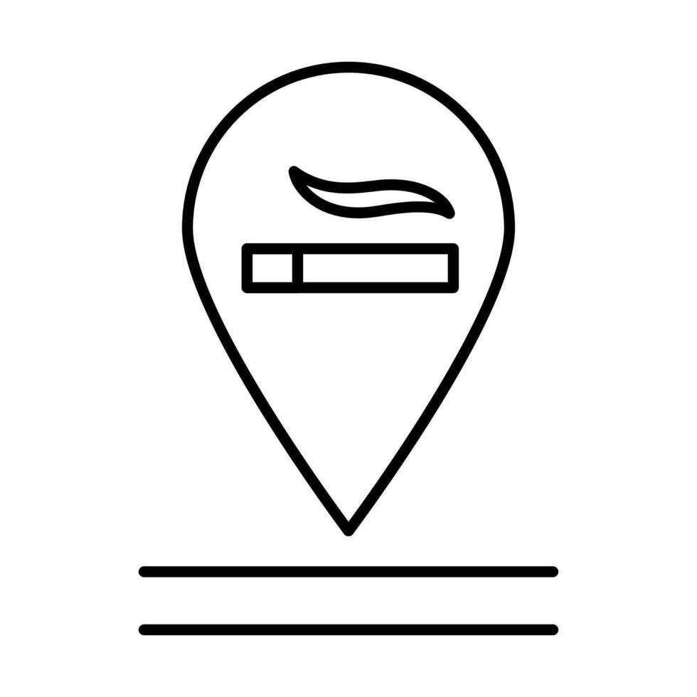 Smoking allowed linear icon. Smoking area sign. Tobacco smoke filtering. Apartment amenities. Thin line illustration. Contour symbol. Vector isolated outline drawing. Editable stroke