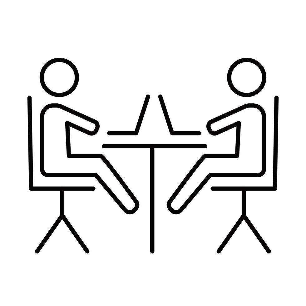 Coworking space linear icon. Meeting room. Establishing community. Freelance professionals. Businessmen. Thin line illustration. Contour symbol. Vector isolated outline drawing. Editable stroke
