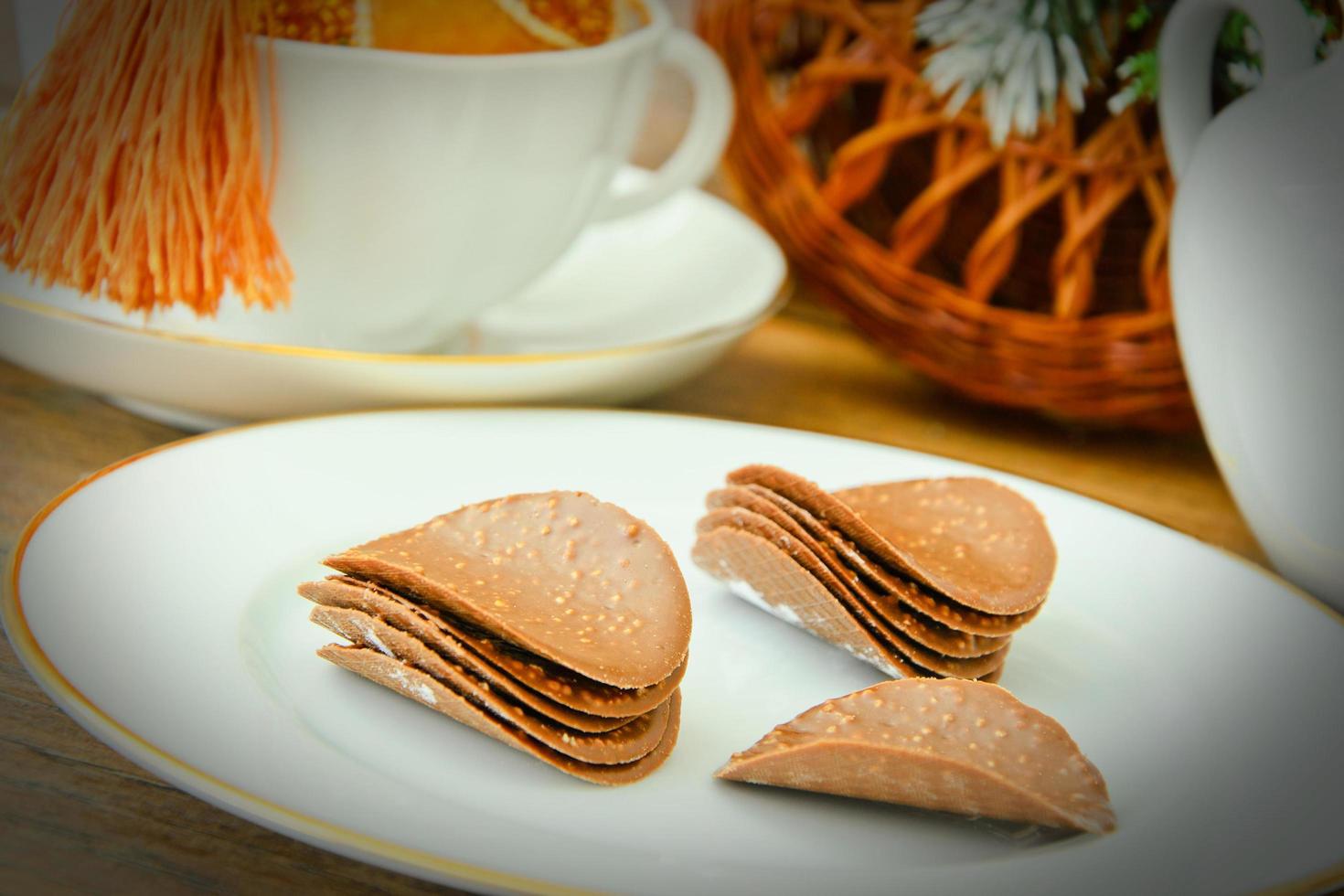 Sweet Edible Decorations. Chocolate Chips. photo