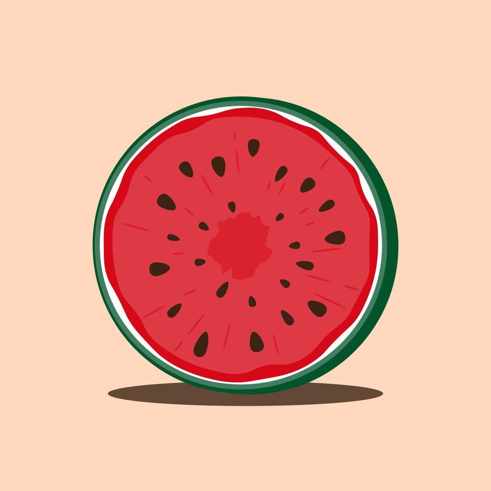 Ilustración de vector de rebanada de sandía, adecuada para elementos de diseño sobre verano, comida sana, nutrición, salud, etc.