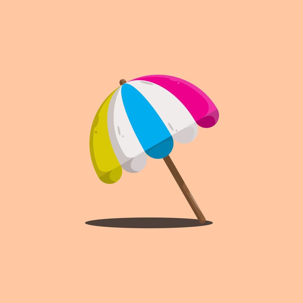 Isolated summer beach umbrella flat design vector