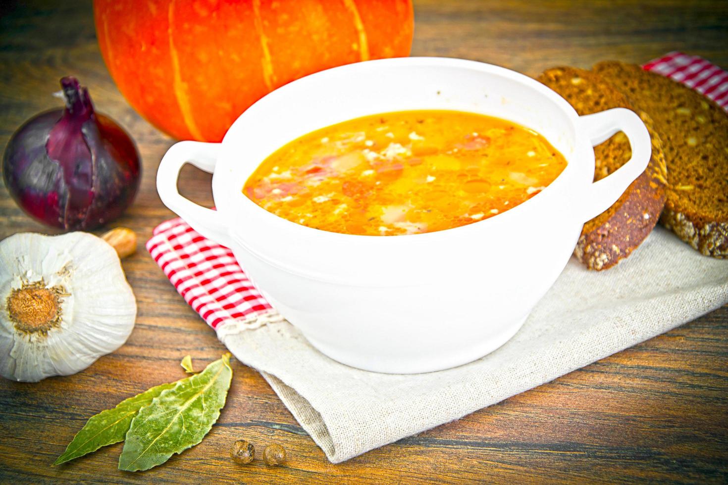 sopa de calabaza cocina dietética foto