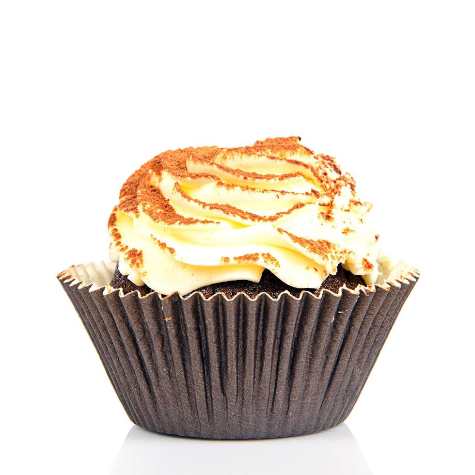 Cake with Cream, Cupcake on White photo