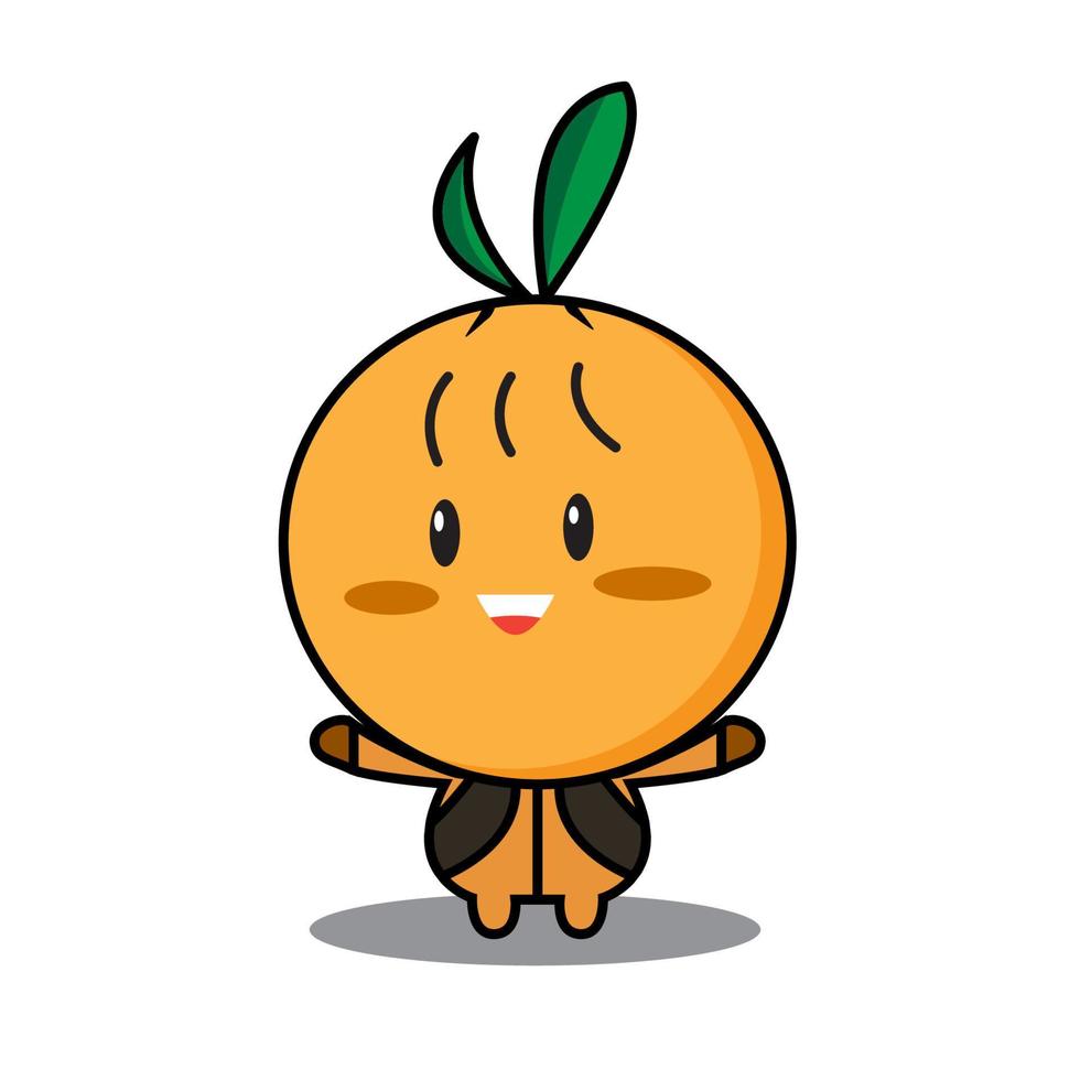 simple personaje de dibujos animados lindo naranja vector