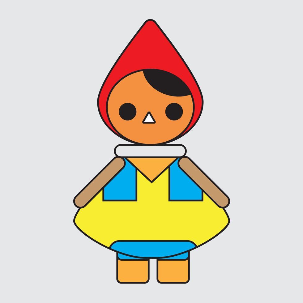 personaje de niña linda simple vector