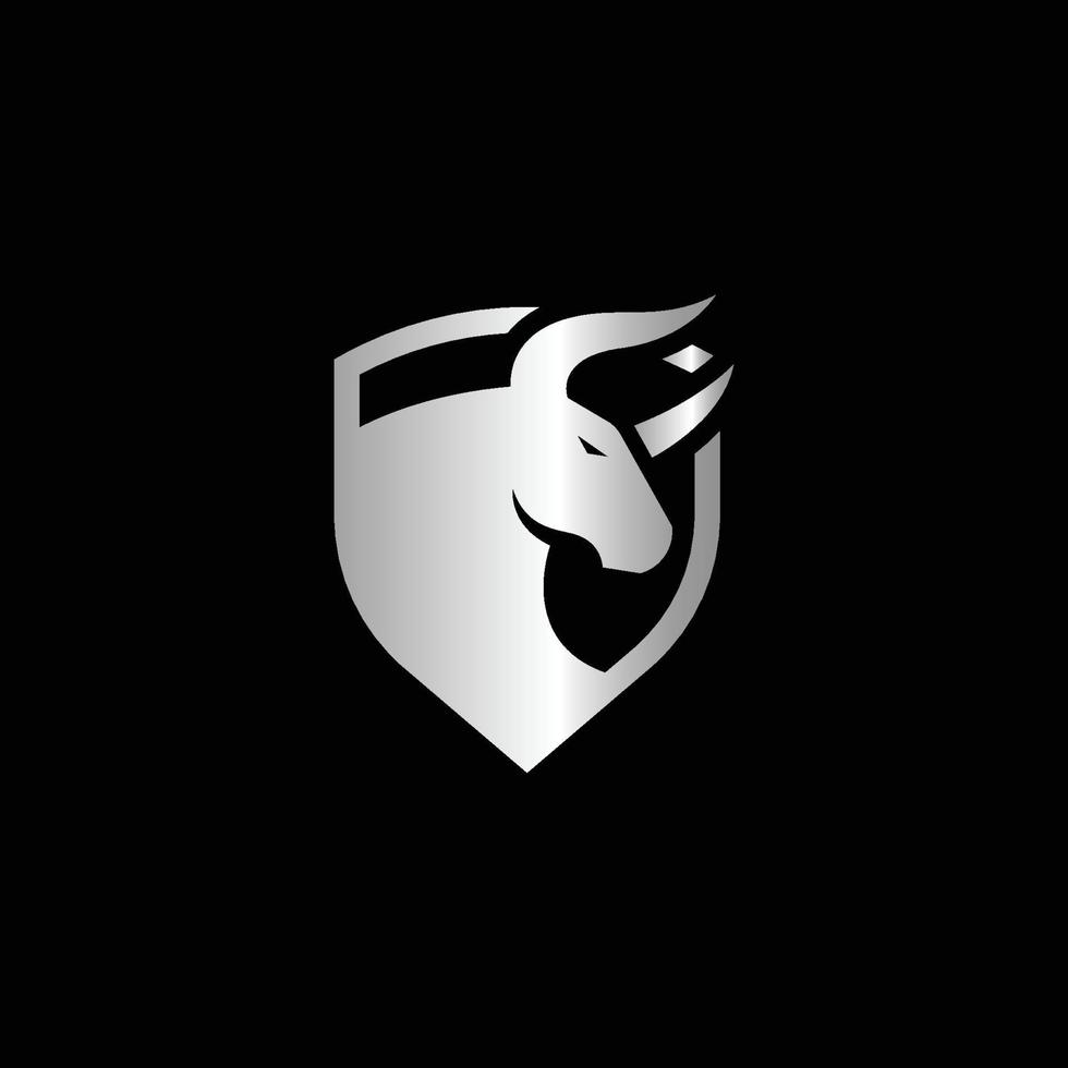 silver bull logo design 4438898 Vector Art at Vecteezy