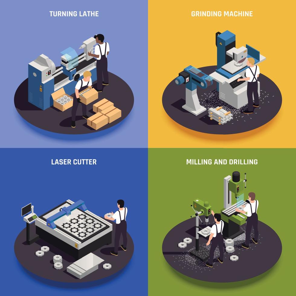 Metalworking Isometric Concept vector