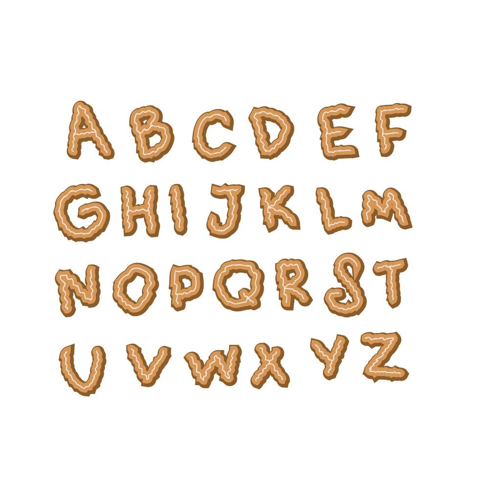 Set of cookies style alphabet of latin letters. vector