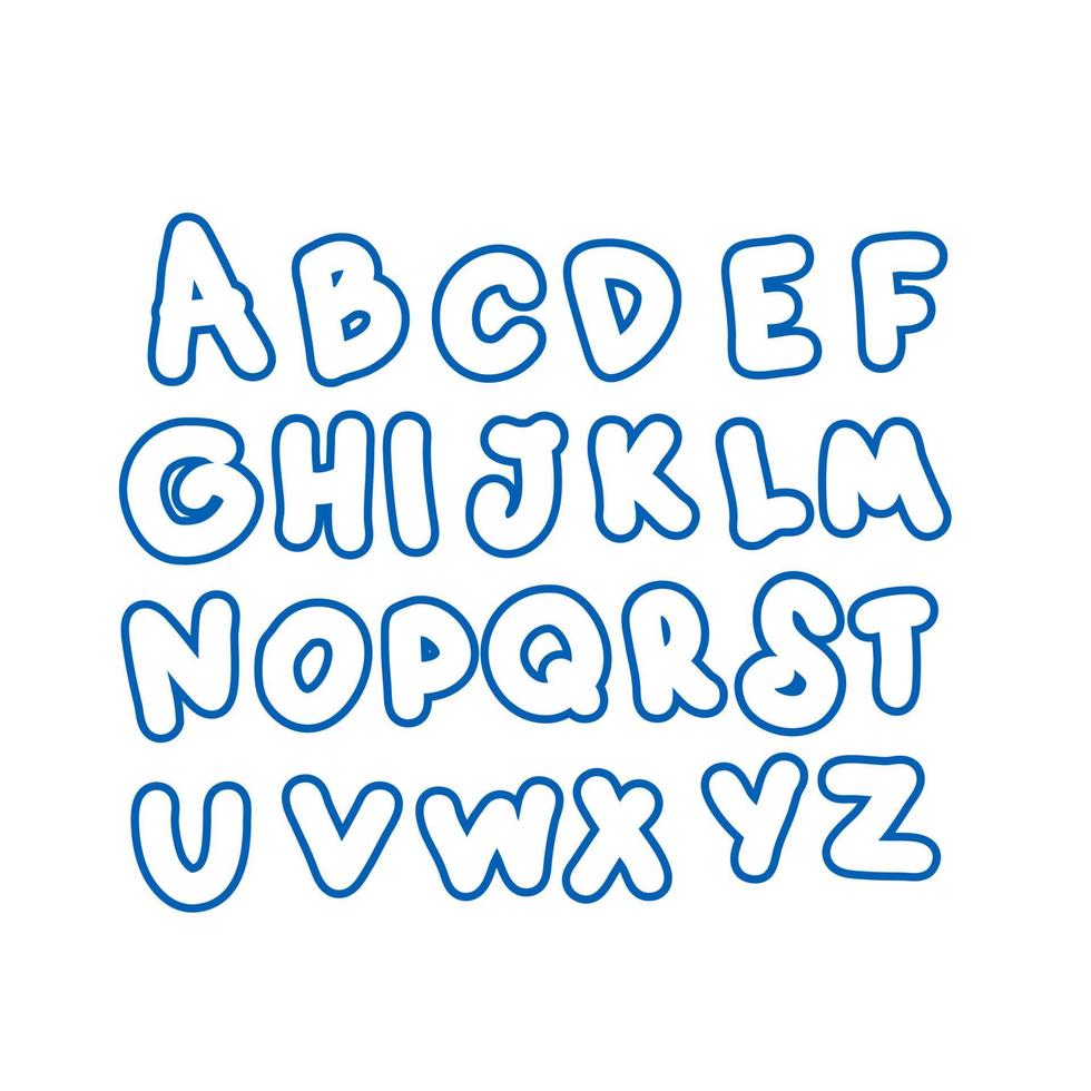 Set of bubble style alphabet of latin letters. vector